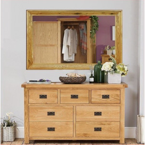 Rustic Oak : Tủ 7 Ngăn Kéo Và Gương 80 x 120cm